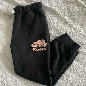 Black toddler girl slim roots joggers